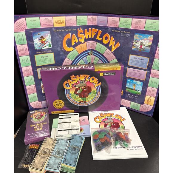 Cashflow Board Game Robert Kiyosaki Rich Dad Poor Dad Wealth Finance Complete - Picture 1 of 13